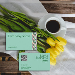 Driehoek groen turquoise grijs QR Visitekaartje