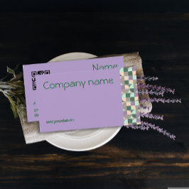 Driehoek groen turquoise lavendel QR Visitekaartje