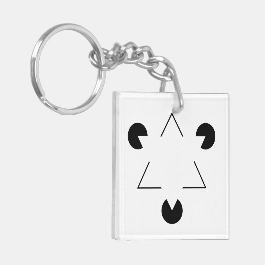 Driehoek Kanizsa Sleutelhanger (Voorkant Links)