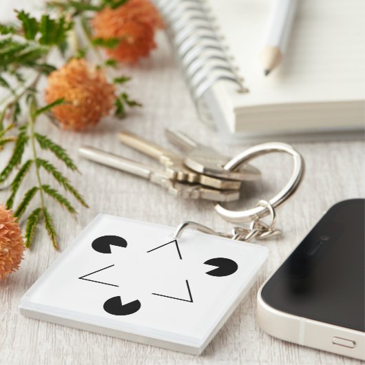 Driehoek Kanizsa Sleutelhanger (Voorkant Rechts)