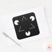 Driehoek Kanizsa Vierkante Sticker (Envelop)