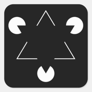 Driehoek Kanizsa Vierkante Sticker