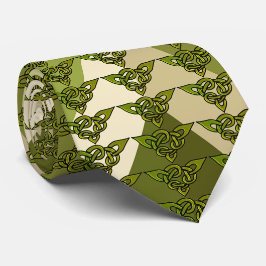 Driehoek Keltische knoop herhalen over Jumbo Zigza Stropdas (Opgerold)