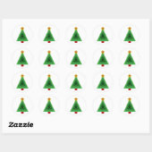 Driehoek Kerstboom Ronde Sticker (Vel)