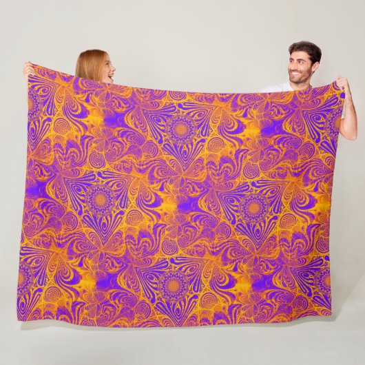 Driehoek Labyrint Mandala Naadloos Patroon 2 Fleece Deken (In situ)