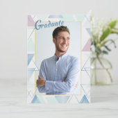 Driehoek Lijst Foto Afstuderen Uitnodiging (Staand voorkant)