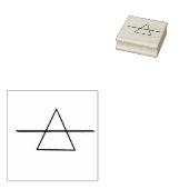 Driehoek met een lijn door rubberstempel (Gestempeld)