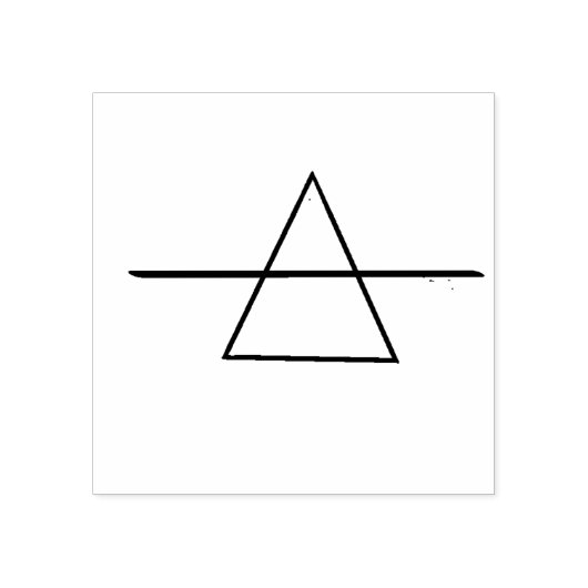 Driehoek met een lijn door rubberstempel (Afrduk)