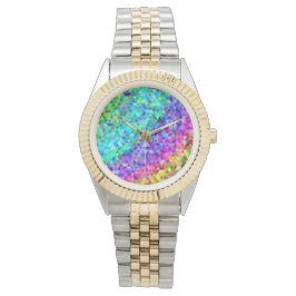 Driehoek mozaïek regenboog horloge