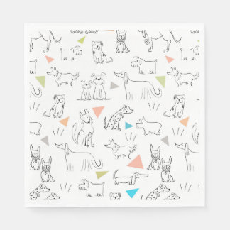 Driehoek Pop Doodle Dogs Paper Napkins Servet