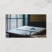 Driehoek, rekwisiet en kompas visitekaartje (Achterkant)