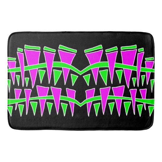 Driehoek Rijen Roze Groen Dodle44c Badmat (Voorkant)