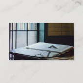 Driehoek, Ruler en Compass - Platinum Finish Visitekaartje (Achterkant)