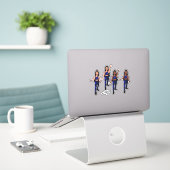 Driehoek Spark Blauw Marine Sticker (Laptop op bureau)