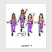 Driehoek Spark Dubbel Paars Sticker (Vel)