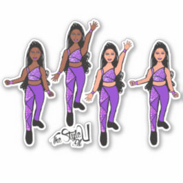 Driehoek Spark Dubbel Paars Sticker