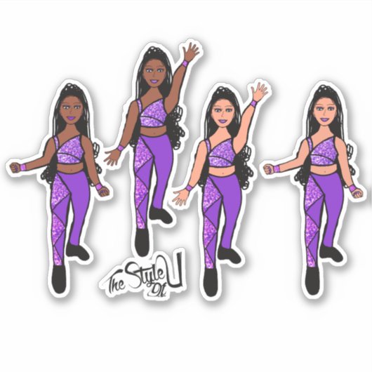 Driehoek Spark Dubbel Paars Sticker (Voorkant)