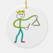 Driehoek spelende Stickman Keramisch Ornament (Achterkant)