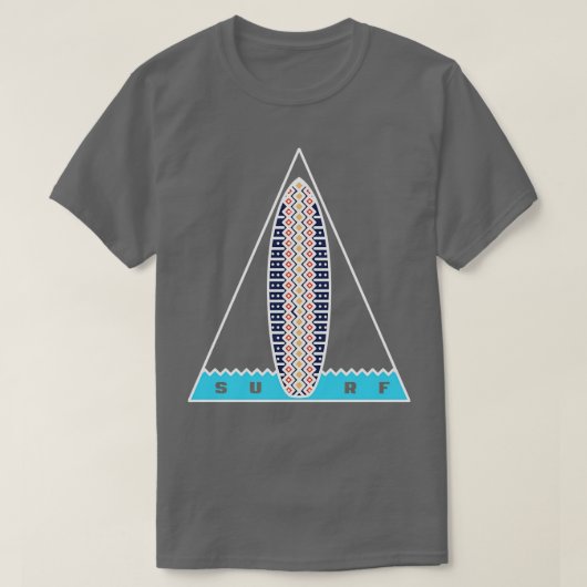 Driehoek Surf Witte omtrek TShirt (Design voorkant)