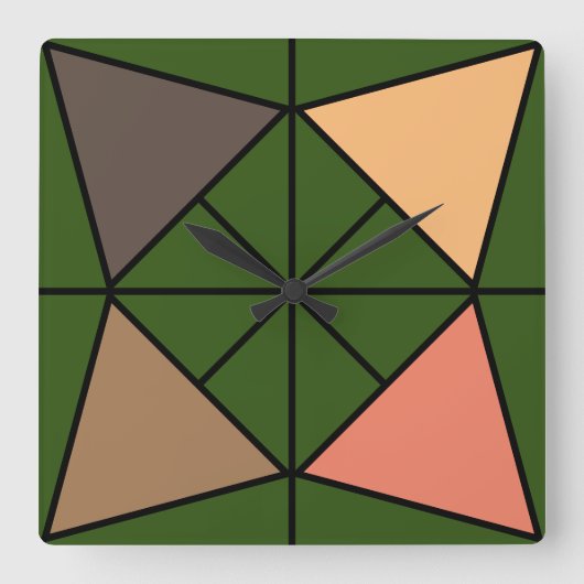 Driehoek, triangel  vierkante klok (Voorkant)