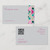 Driehoek turquoise fuchsia grijs QR Visitekaartje (Voorkant / Achterkant)