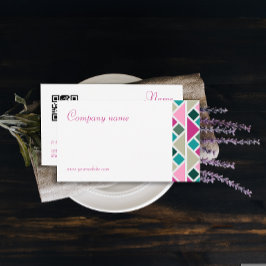 Driehoek turquoise fuchsia QR Visitekaartje