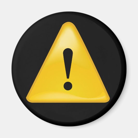 Driehoek uitroepteken waarschuwingssymbool magneet (Voorkant)