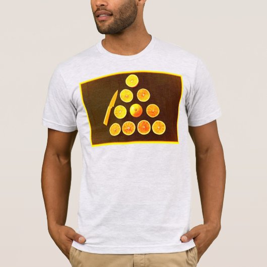 "Driehoek van halve Sinaasappels" Kutfoto. Bestel  T-shirt (Voorkant)