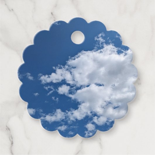 Driehoek van wolken bedankjes labels (Voorkant)