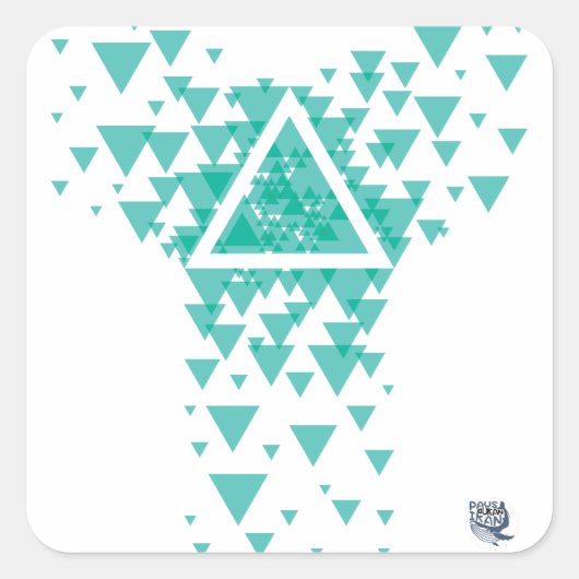 driehoek vierkante sticker (Voorkant)