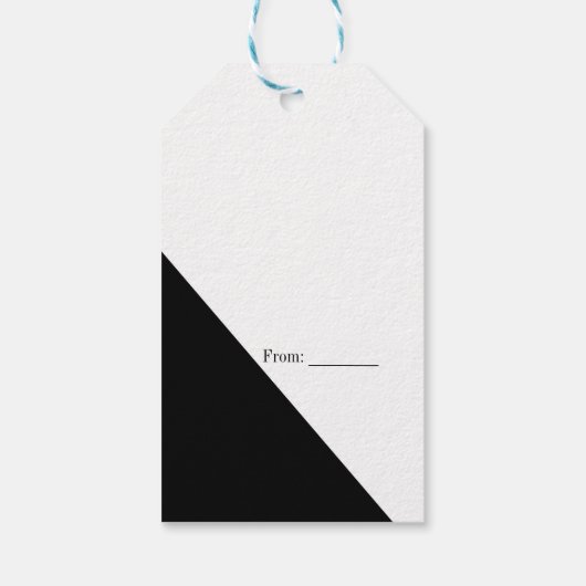 Driehoek voor zwart-witkleuren bruiloft - Aangepas Cadeaulabel (Achterkant)