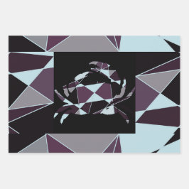 Driehoek zwart grijs wit kastanjebruin Abstract Inpakpapier Vel