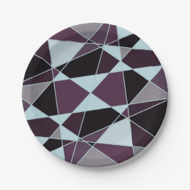 Driehoek zwart grijs wit kastanjebruin Abstract Papieren Bordje