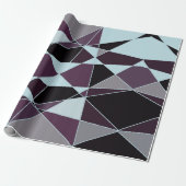 Driehoek zwart grijs wit maroon Abstract Cadeaupapier (Uitgerold)