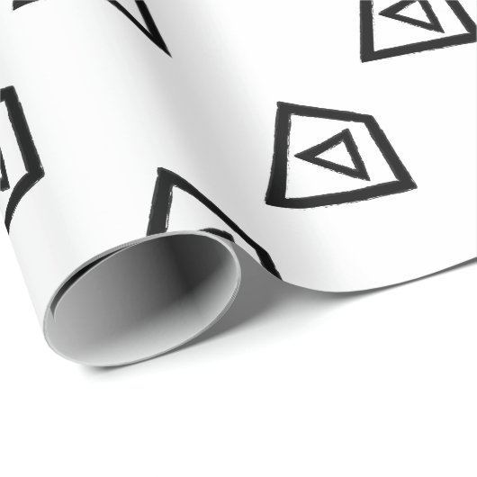 Driehoek zwart-wit Abstract modern Cadeaupapier (Rol Hoek)