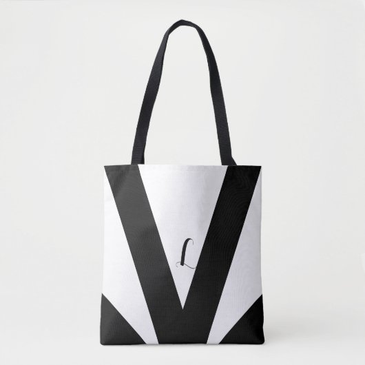 Driehoek zwart-wit en zweetjes tote bag (Voorkant)