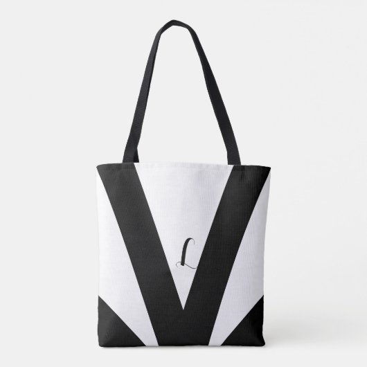 Driehoek zwart-wit en zweetjes tote bag (Achterkant)