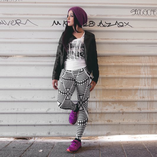 driehoek zwarte aztec leggings