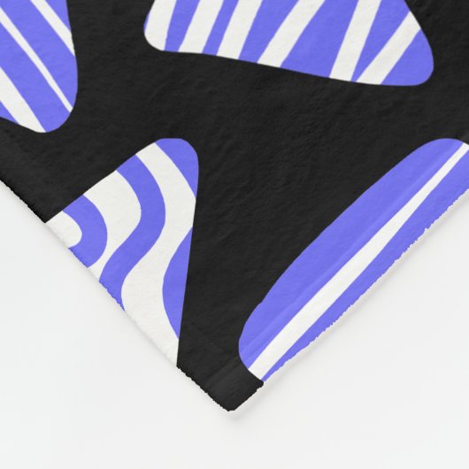 Driehoeken 240121 - Elektrisch blauw en wit op Blk Fleece Deken (Hoek)