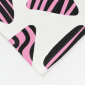Driehoeken 240121 - Zwart en roze op wit Fleece Deken (Hoek)