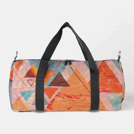 Driehoeken abstract geometrisch kleurenblokpatroon plunjezak (Achterkant)