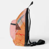 Driehoeken abstract geometrisch kleurenblokpatroon sling bag (Rechts)