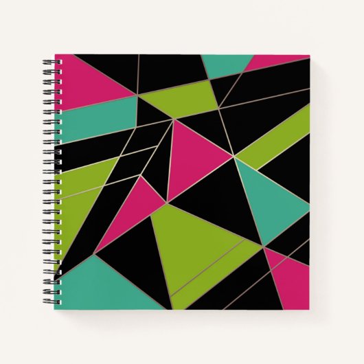 Driehoeken abstracte afdrukopgeometrische geometri notitieboek (Voorkant)