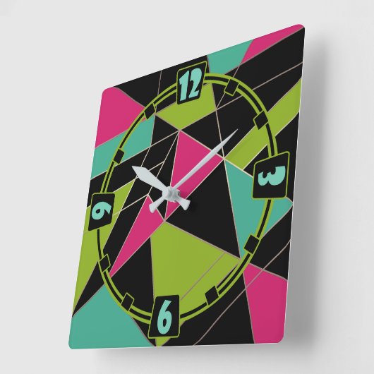 Driehoeken abstracte afdrukopgeometrische geometri vierkante klok (Hoek)