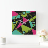 Driehoeken abstracte afdrukopgeometrische geometri vierkante klok (Huis)