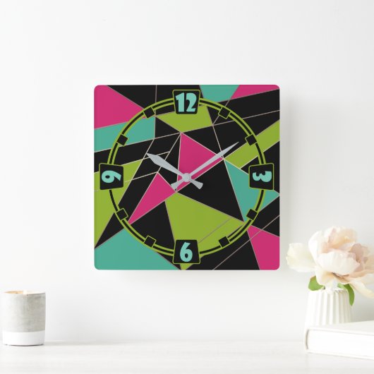 Driehoeken abstracte afdrukopgeometrische geometri vierkante klok (Huis)
