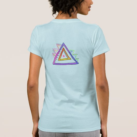 Driehoeken Abstracte oorbare kunst T-shirt (Achterkant)