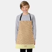 Driehoeken Beige Rood Minimaal Patroon Schort (Gedragen)