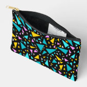 Driehoeken blauw gele kleuren op een zwarte achter etui (Open)