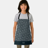 Driehoeken Blauw Wit Minimaal Patroon Schort (Insitu)